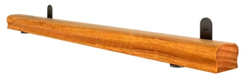 Corrimano per Scale in Legno Massiccio Marrone di RSWZSFL con Staffe in Ferro Antiscivolo e Anticompressione per Interni ed Esterni, 100CM