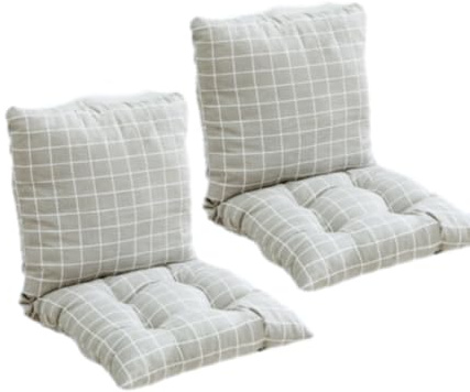 Ahhzyys Pack of 2 Classic Chair Cushions with Backrest, Seat Cushion, Garden Chair Cushion, Removable Back Pad, 40 x 40 cm