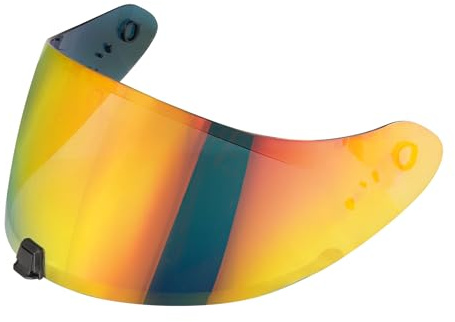 Visiere Casque Moto pour Exo R420,Visière de Casque de Protection Contre Le Vent Moto,Remplacement de lentille de Casque. (Rouge Chrome)