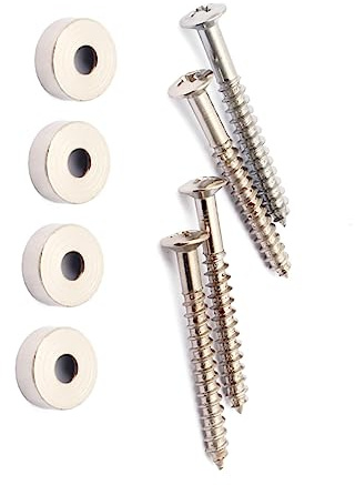 Halsgelenkbuchsenbolzen aus Metall, Silber, 4 Stück Gv01 | Bass und Gitarre, Leichte Ausführung, zur Verbindung von Korpus und Hals, Praktischer Gebrauch