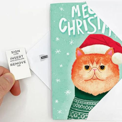 Générique Cartes De Noël Musicales Endless Meowy, Cartes De Noël À Paillettes pour Chats, Chanson De Noël De Plus De 3 Heures, Carte De Vœux De Noël Farce, avec Enveloppe Noel