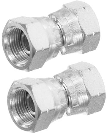 JECOMPRIS 1 Satz Drehgelenk Hydraulikadapter Edelstahladapter Gleichwertiger Adapter Maschinenbau Adapter Kompressor-koppler Silberne Zylindermuttern Mit Gewinde Rostfreier Stahl Silver 2st