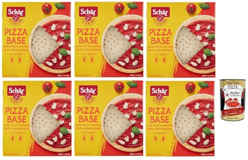 Italian Gourmet Schär Italian Gourmet Pizza Base pour pizza avec pâtes | Da farcire, végétalien et sans blé ; base moelleuse pour un poids net rapide et total de 1,8 kg + pulpe gratuite 400 g