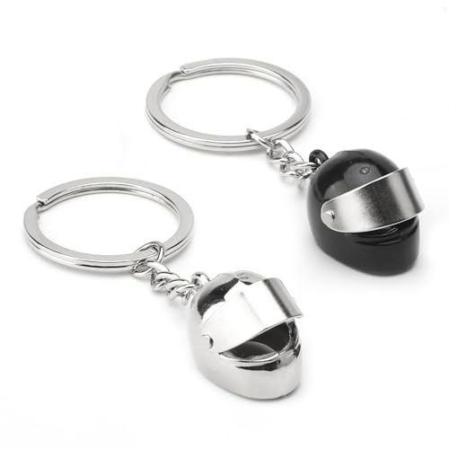 WOKICOR 2 pièces porte‑clé casque moto 3D – mini‑casque en métal motorrad helm schlüsselanhänger biker gift cadeau motard keychain – style moto rétro pour pilotes