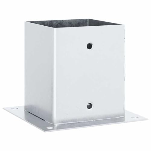 vidaXL Bases de poteau carrées 4 pcs argent 101x101 mm acier galvanisé, base de clôture en béton, base de poteau de clôture, support de poteau en métal