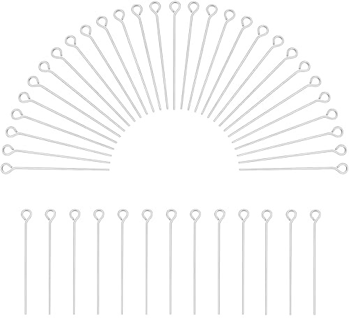 304 Edelstahl Eye Pins 300pcs Kopf Pin Kugelkopf Pins Entdeckungen Open Eye Pin für Ohrring Anhänger Schmuckherstellung Ösenstifte Edelstahl Ohrring Anhänger Perlen Schmuck DIY