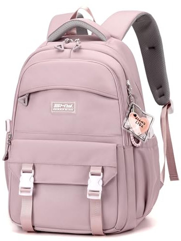 JANSBEN Wasserdichter Schulrucksack für Mädchen & Jungen, Mehrfachfach-Rucksack für Schule & Reisen, Bequeme Schultasche Ideal für 10-Jährige Kinder, Teenager & 5. Klasse, Lila