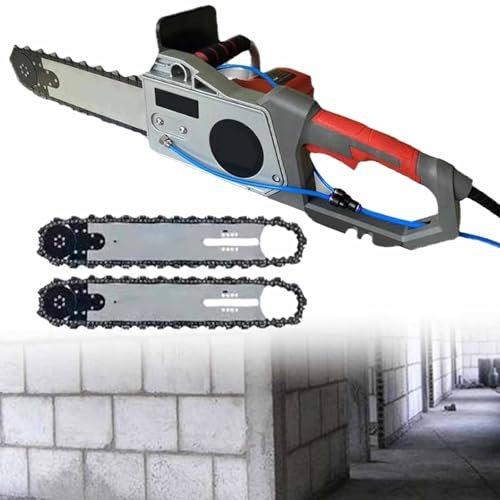 Rainureuse Murale électrique - 6000 Tr/Min - Scie à Béton Humide/Sec,Profondeur De Coupe 35CM/48CM,Avec Pompe à Eau Et 2 Chaînes,Pour Couper Granit,Brique,Porcelaine,Béton Armé,350