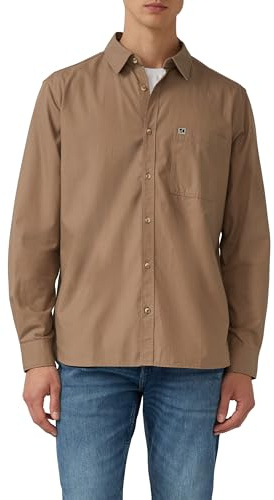 s.Oliver Regular Fit: Checked Cotton Shirt with Kent Collar, 8623_light brown, Large