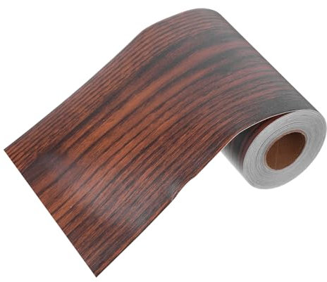 Luxshiny Nastro Adesivo Effetto Legno in Pvc Rimovibile Striscia di Bordatura per Parati Decorazione Murale per Piastrelle del Bagno e Cucina Tagliabile
