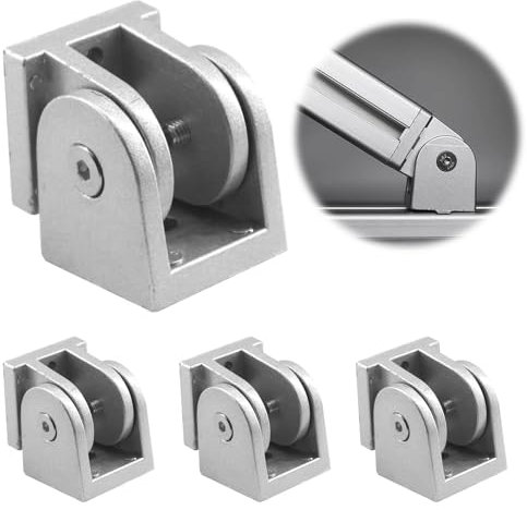 4 Pack Pivot Hinge Pivot Joint for 4040 Series Aluminum Extrusion Profile, 180° Adjustable Joint Connector, Flexible Pivot Hinge Connector Made of Zinc Alloy, 3D Printer Parts