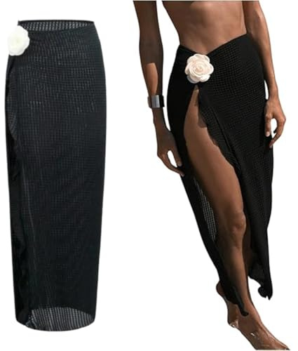 DOKRIN Camisolas y pareos para mujer,Vestido playero floral para mujer, traje de baño bikini largo para vacaciones en la playa