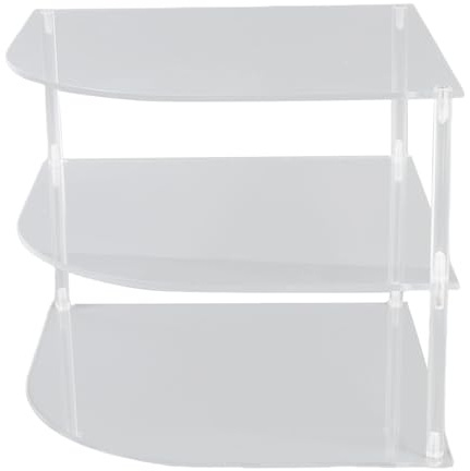 Cryfokt Akryl Plate Organizer, 3 Tier Kitchen Corner Shelf Rack Counter och Skåpsarrangör med Rymdsparare för Kökskål och Plattagring, Badrum Toalettartiklar