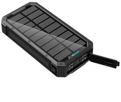 Batterie Externe 36800mah 5w Chargeur Solaire Portable Chargement sans Fil avec 4 USB Sorties 2 entrée avec lumière de Camping