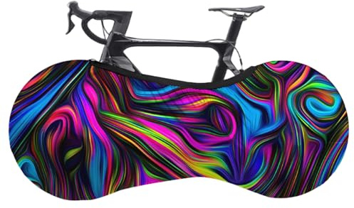 Bike Covers For Outside Storage, Bike Covers for Wheel, Anti-Dust High Elastic Storage Bag, Washable Colorful Print Protective Gear for Tires 26-29 Inches