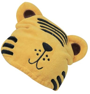 ARTSEWPLY Schnelltrocknende Trockenhaube Damen Korallenvlies Tiger Cartoon Haartuch Haarwickel Wasserabsorbierend für Zuhause Reise