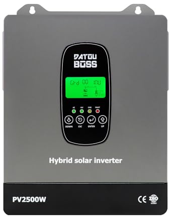 DATOUBOSS 1800W Solar Hybrid Wechselrichter 12V Reiner Sinus mit 100A MPPT | 12V Hybrid Wechselrichter,2500W PV Eingang,Unterstützt Batterielosen Betrieb,BMS-Schutzsystem.