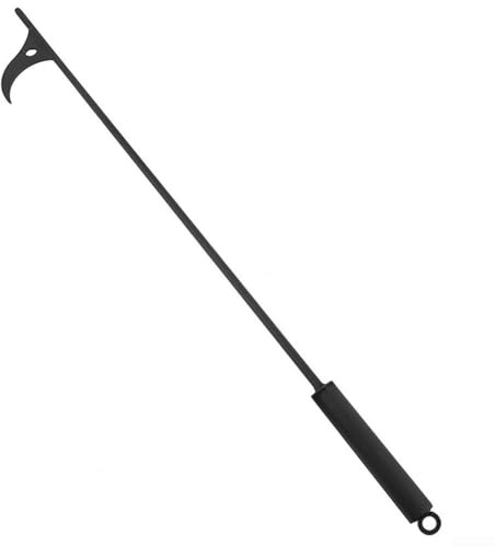 Massiver schwarzer Stahlkamin-Schürhaken 101,6 cm, robuster Feuerhaken für Lagerfeuer, Feuer, Holzofen, Innen- und Außenbereich, Heizung, Kühlwerkzeuge