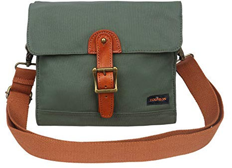 TOURBON Leinwand Fahrrad Lenkertasche Fahrrad Satteltaschen Schulter Messenger Aufbewahrung