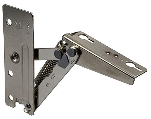 Gedotec Klappscharnier - Grass Kinvaro T-57 | 1 Stück Klappbeschlag links - Metall vernickelt | Hochschwenk-Automatik mit 240 N | Klappscharnier mit Arretierung | Deckelstütze für Küchen-Möbel