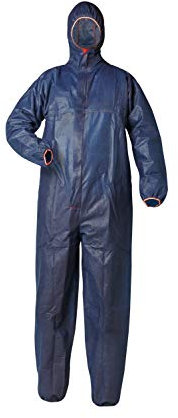 Schutzanzug PP, blau, mit 2 - Wege - Reißverschluss, Gr. XL
