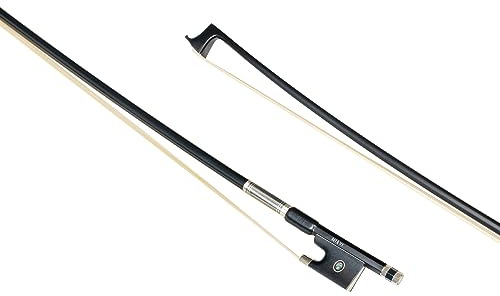 MI&VI NB-720 Classic Carbon Fiber Violin Bow (Size 1/8) with Ebony Frog | Octagonal Silver Mount | Well Balanced | Light Weight | Mongolian Horse Hair - MIVI Music