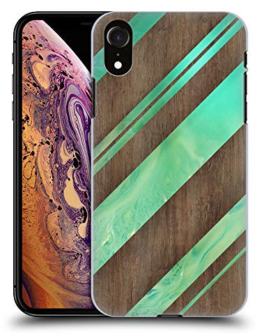 Head Case Designs sous Licence Officielle Alyn Spiller Rayures Diagonales Bois Et Résine Coque Dure pour l'arrière Compatible avec Apple iPhone XR