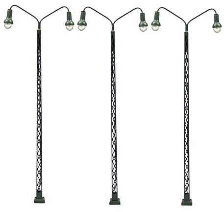 3 STK. Modell bahnleuchten Gittermastleuchte,spur H0 licht Layout LQS41 Neu