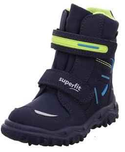 Superfit Jungen HUSKY warm gefütterte Gore-Tex Schneestiefel, BLAU/GRÜN 8000, 28 EU