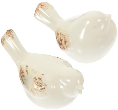 BESPORTBLE 2 Stück Porzellan Vogel Figur Büro Ornament Festliche Desktop-Harz Handwerk für Home Shop (Weißer Vogel)