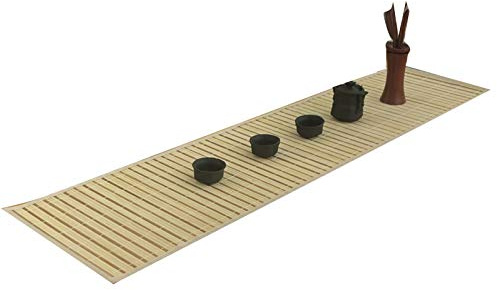 Camino De Mesa Tejido De Bambú, Mantel Individual A Rayas Creativo, Tapete De Té Zen Japonés, Tapete Antideslizante, Multicolor(Color:C,Size:30×120cm)