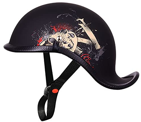 SDFGDFD Motorrad-Halbhelm,Motorradhelm Retro Harley, Retro-Helm Für Erwachsene Männer Frauen Vier Jahreszeiten ABS-Kunststoff-Halbhelm DOT-zugelassenerMopedhelm Halbschalenhelm Retro