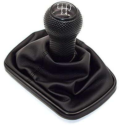 MKptopia 12 mm Schaltknauf Schalthebel Gaitor Boot kompatibel mit VW Golf 4 IV MK4 GTI R32 Bo-ra Je-tta 1999-2005 - 5 Gang Schwarz