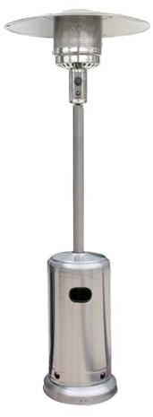 Blue Sky Outdoor Living 48,000 BTU Floor Standing Gas Patio Heater, 87 Freestanding Outdoor Heater for Patios, Stainless Steel