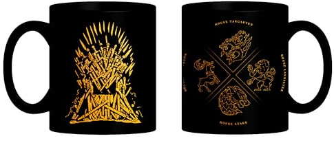 Game of Thrones Keramiktasse - 320 ml - in Geschenkpackung 12x9x10 cm, Schwarz