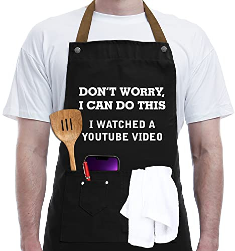 REHAVE Funny Gifts for Men, Women, Dad, Anniversary, Fathers Day Gift from Daughter Son, Christmas Gift for Husband, Boyfriend, Brother, Uncle, Unique Birthday Grilling Gifts – BBQ Cooking Chef Apron