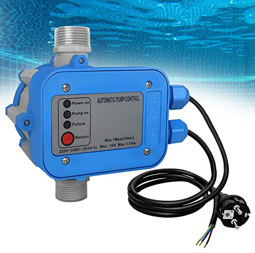 ACXIN Pumpensteuerung mit Kabel Druckschalter Pumpenschalter Tiefbrunnen mit Baranzeige max.10 bar Pumpensteuerung Druckschalter Elektronische Gartenpumpe IP65 (Modell 1)