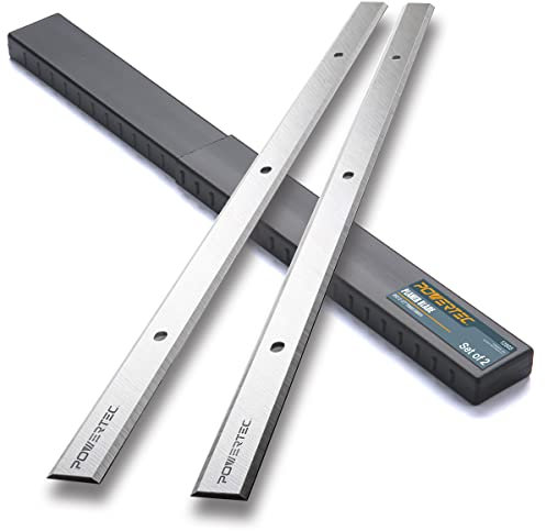 POWERTEC 12-1/2 Inch Planer Blades for Craftsman CMEW320 21758, Wen PL1252 6550, Delta 22-560 22-565 TP305 TP400LS, Porter Cable PC305TP, Grizzly G0663, POWERTEC PL1252 Planer, Set of 2 (12803V)