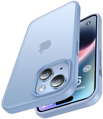 CASEKOO Matt Power für iPhone 15 Hülle [TOP Militärschutz] Stoßfeste Kratzfeste Schutzhülle (Anti-Fingerabdruck) Dünne Griffige Mattierte Handyhülle iPhone 15 Case Slim, Hellblau
