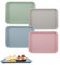 milaosk Plateau Plastique Rectangulaire, 4 Pièces Plateau de Service Petit Plateau Repas Plats et Plateaux pour Cuisine Café Boulangerie, 25 x 18 x 1,6 cm