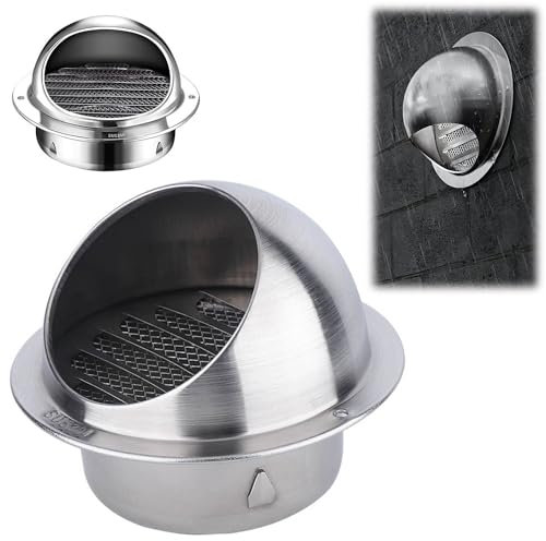 Griglia di Ventilazione Rotonda, Griglia di Ventilazione A Sfera, Griglia di Protezione dalle Intemperie, con Schermo Incorporato A Rete, per Cucina Bagno Sfiato (Misurare : 70mm/2.8in)