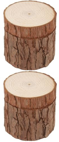 PACKOVE 2 Stk Ringbehälter aus Holz Jahrgang künstlicher Fuchsschwanz Ringhalter Holzring