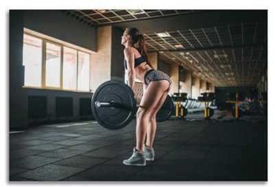 GUOYIN Fitnesstraining-Poster, Frau, Langhantel, Gewichtheben, Workout, dekorative Leinwand, Familie, Schlafzimmer, Kunstwerk, Bild, Gemälde, 40 x 60 cm