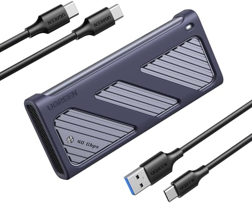 UGREEN 40 Gbps M2 SSD-kabinett, USB 4 NVMe SSD-kabinett för Thunderbolt 4/3, NVME-kabinett kompatibelt med Thunderbolt 4/3, fungerar för Windows, Linux, macOS, iOS
