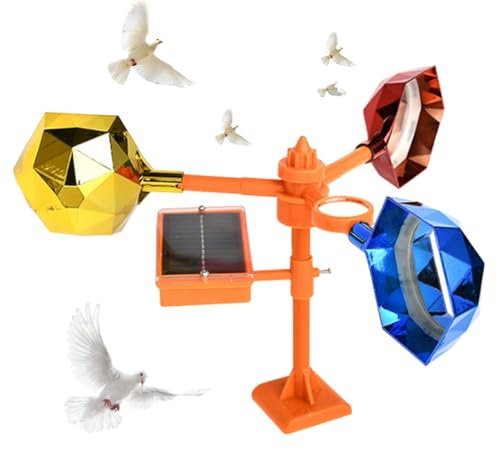 Nlrlo Reflektierendes Vogelschutzgitter Windmühle Windturbine Vogelschutz | Windbetriebener Vogelabwehr, hängender Getriebe, silberner Spinner für Garten, Balkon, Garten, Boot, Terrasse