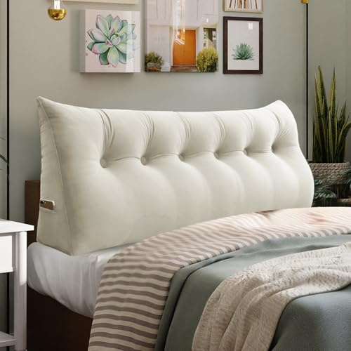 Rucener Gran Cuerpo Posicionador de Espalda en Forma de Triángulo, Cojín de Alta Respaldo, Respaldo para Cama, Perfecto para Ver la Televisión y Leer, 180 cm
