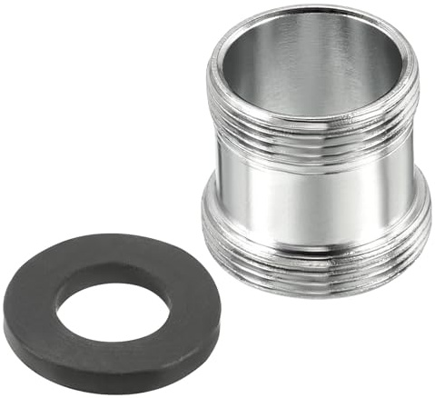 Unifizz M22*1.0 Male to M20*1.0 Male Thread Faucet Adapter, Chromed Aerator Connector Fitting for Garden Hose Water Filter Pipe, Silver
