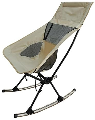 Jiimhte Mecedora de Camping, Mecedora de Camping | Silla Plegable de Tela Oxford con Respaldo Alto,Paño portátil de Oxford del Eje de balancín del Ocio de la Parte Posterior Alta con la Parte
