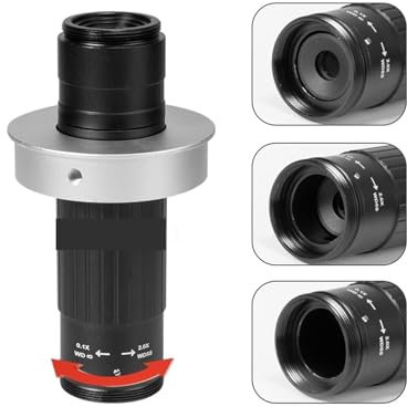 Objectif industriel Microscope numérique vidéo industriel, caméra 48mp 4K 1080P USB, Zoom 1-130X, objectif à monture C, support en porte-à-faux for réparation et soudage Pas facile à fatiguer pendant