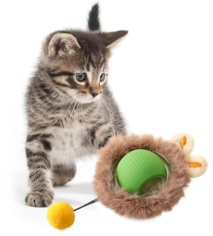 KQLHLHDYZ Jouet interactif pour Chat - Balle pour Chat d'intérieur - Jouet pour Chat Adulte - Balle Intelligente pour Chats - Détecteur de Mouvement